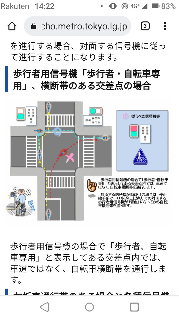たくろう 公式 ウーバーイーツ配達員 歩行者 自転車専用信号 自転車横断帯がある場合は歩行者用信号に従う 自転車は二段階右折 T Co 9ltluihuyc Twitter