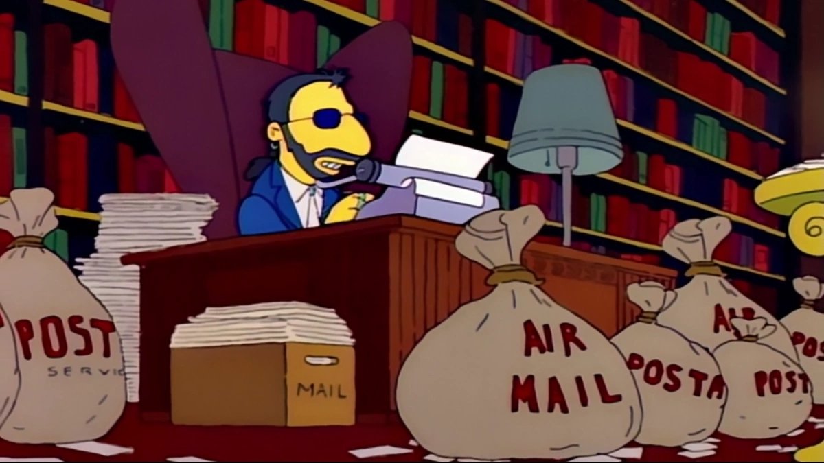 Immer wenn hier jemand schreibt, er/sie hätte <a href="/janboehm/">🚫⛔️jAaj Bä¶Ã¶l&&rma!nN 💩</a> einen Brief mit XYZ geschickt, dann habe ich dieses Bild von Ringo und seiner Fanpost aus den Simpsons vor mir...