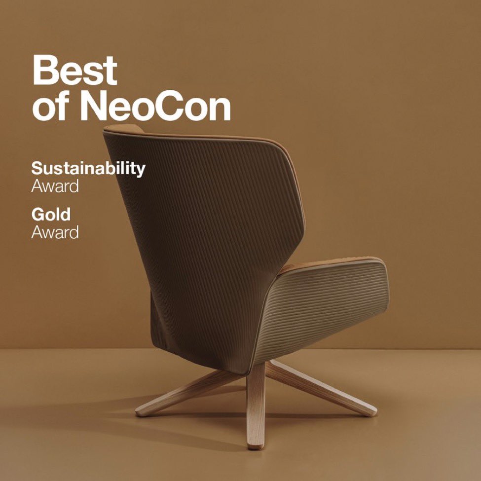 DesignApplause's tweet image. Double Awarded @AndreuWorld 2 x #BestofNeoCon. The Nuez Lounge BIO® by @PUrquiola has been highilighted with a 🏆Gold Award + 🍃Sustainability Prize as the best Sofa &amp;amp; Lounge at @NeoCon_Shows.
