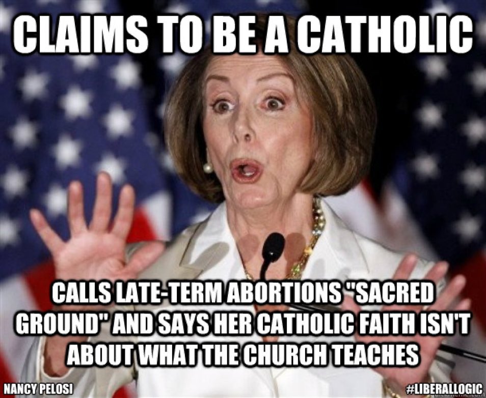 BishStrickland's tweet photo. Claiming to be Catholic is easy. Living the Catholic faith centered in Jesus  Christ is extremely hard. As long as Nancy promotes the slaughter of the unborn she is not a member of the Catholic faith centered in Jesus. It is as simple as that, labels are cheap! Life is sacred! https://t.co/U40gMMzeT1