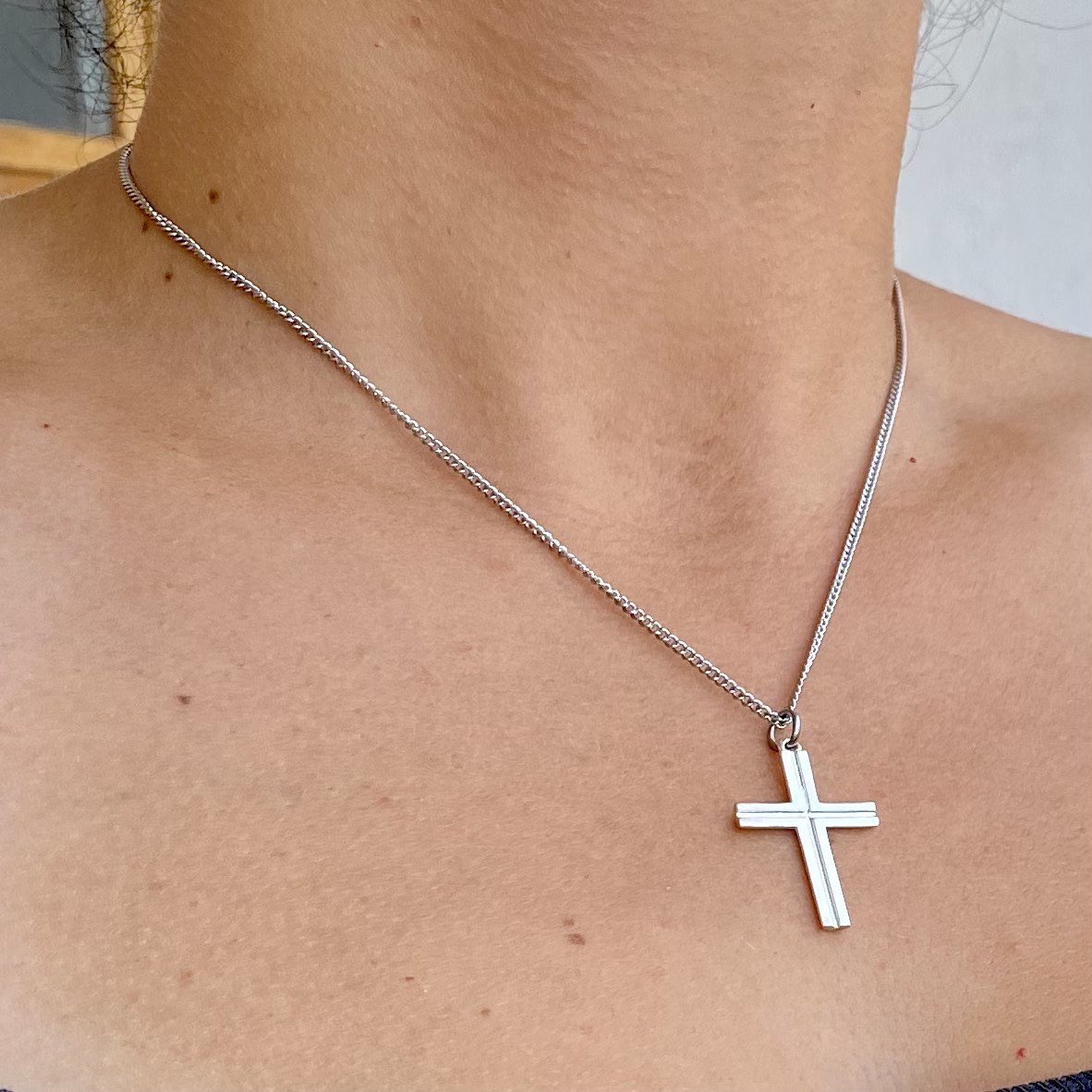 elenipantagis's tweet image. Excited to share this item from my #etsy shop: Silver cross necklace, silver cross with a stainless steel chain 45cm, men’s silver cross, women’s silver cross, simple silver cross etsy.me/30c7VTM