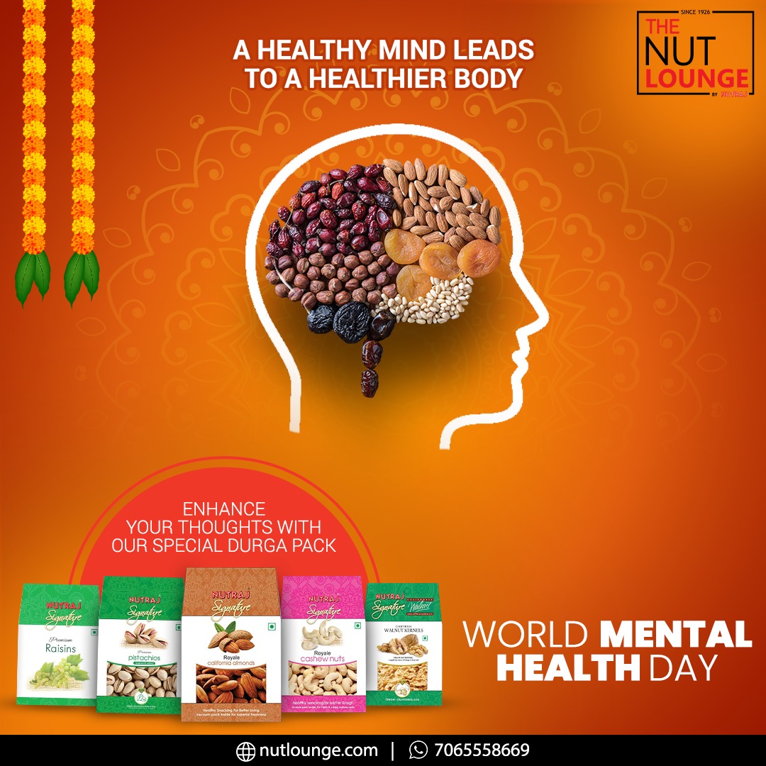 nut_lounge's tweet photo. Taking care of our mental health is a must do in today's fast paced world. On this day of World Mental Health Day, strengthen your mind and thoughts with our Special Durga Packs.
Visit our stores: https://t.co/egp4fVxQlh
Shop now at https://t.co/yFlGSBgjnz
#NutLounge #Nutraj https://t.co/XbbnSL9UUu