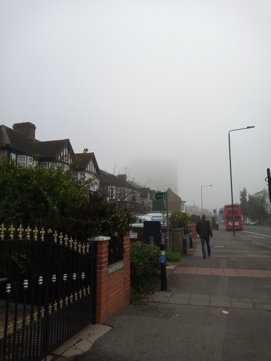MertonPhotos's tweet photo. Yesterday's fog showing us what #Morden would look like without Crown House. https://t.co/MwenNDQl23