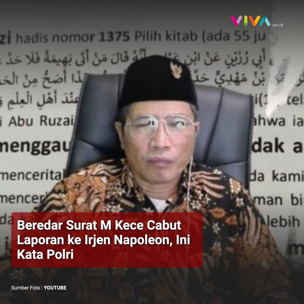 VIVAcoid's tweet photo. Beredar surat terbuka Muhammad Kosman alias Muhammad Kece minta mencabut laporannya terhadap Inspektur Jenderal Polisi Napoleon Bonaparte, tekait kasus penganiayaan yang dialaminya.
https://t.co/LXu6k5X2FC
__
#vivacoid #news #MKece #Indonesia #Berita https://t.co/OL9FpqDiDh
