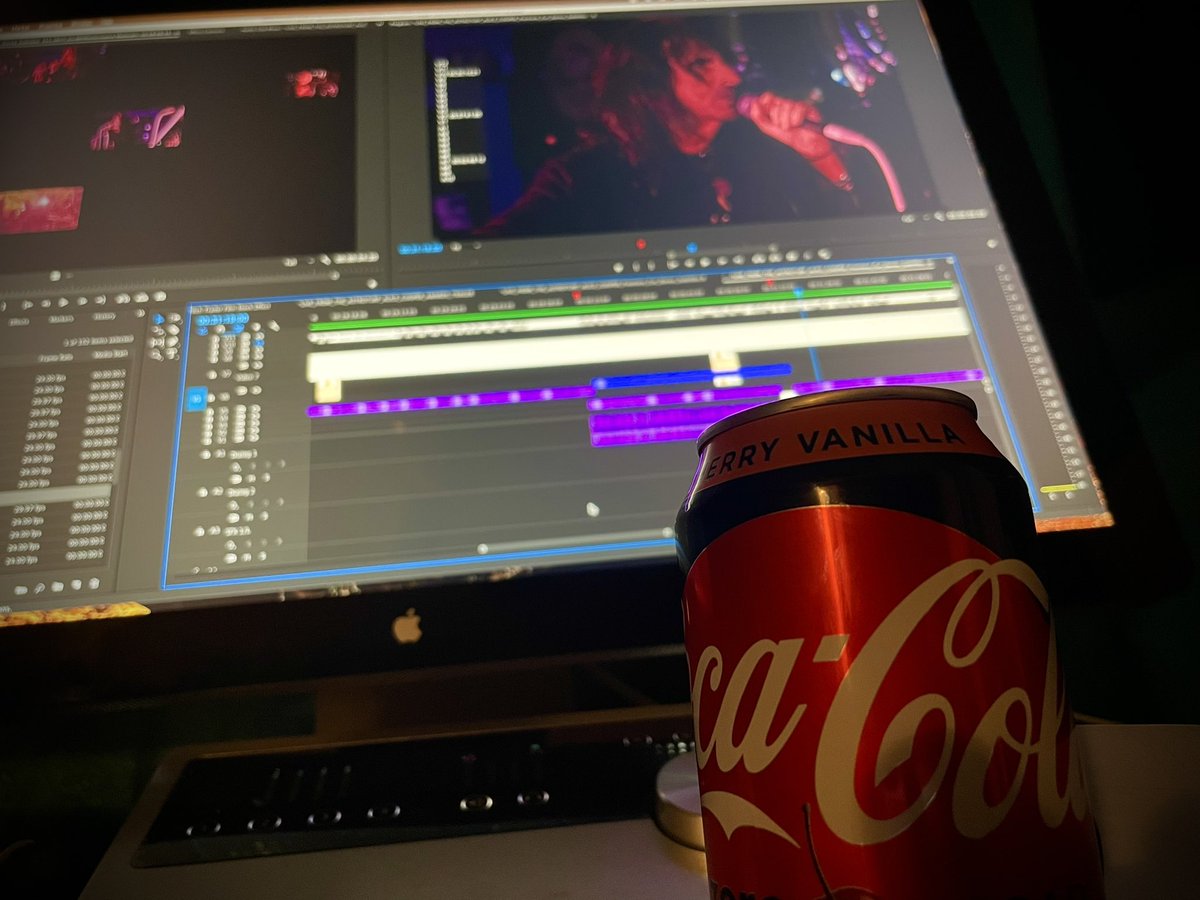 FromAstroturf's tweet photo. Cherry Vanilla Coke Zero-fueled late-night Blu-ray prep underway! @FromAstroturf @alicecooper @GoodRecords @earMUSICedel @37Twelve https://t.co/es4kubcUEu
