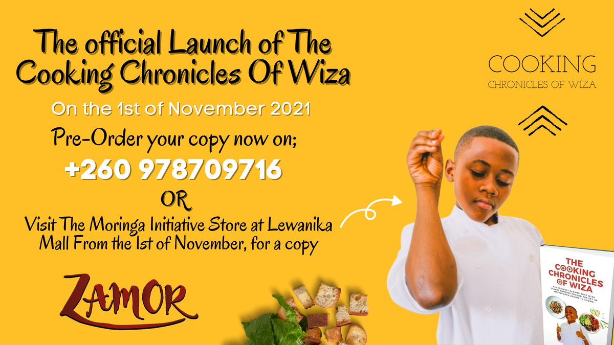 ChefWiza's tweet photo. Its official! I am finally a cookbook author! From my birthday - 1st November 2021 you will finally be able to get your family a copy of the "Cooking chronicles of Wiza". https://t.co/o7QU26P9pP