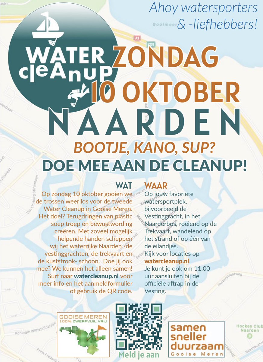 PeterSmitAGV's tweet photo. Een prachtige dag voor de #WaterCleanUp in Gooise Meren. Ik ben om 11 uur bij de officiële start aan de Nieuwe Haven in Naarden-Vesting en belangrijker: ik doe mee!
Sluit je aan. Vanaf het water ‘scheppen voor schoon water’. Of wandel langs de oevers 🗑
https://t.co/aSQzV7fGM5 https://t.co/0LjzETsaYs