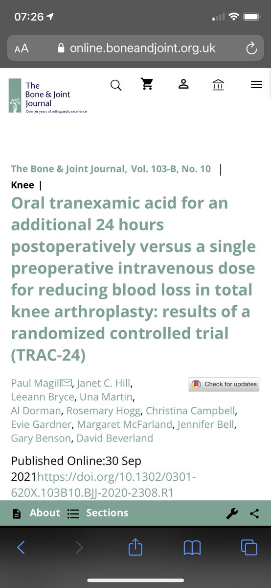 SurgeonKnee's tweet photo. Excellent RCT by David Beverland. Recommend to all doing total knee arthroplasty https://t.co/9iNOHLhTVW