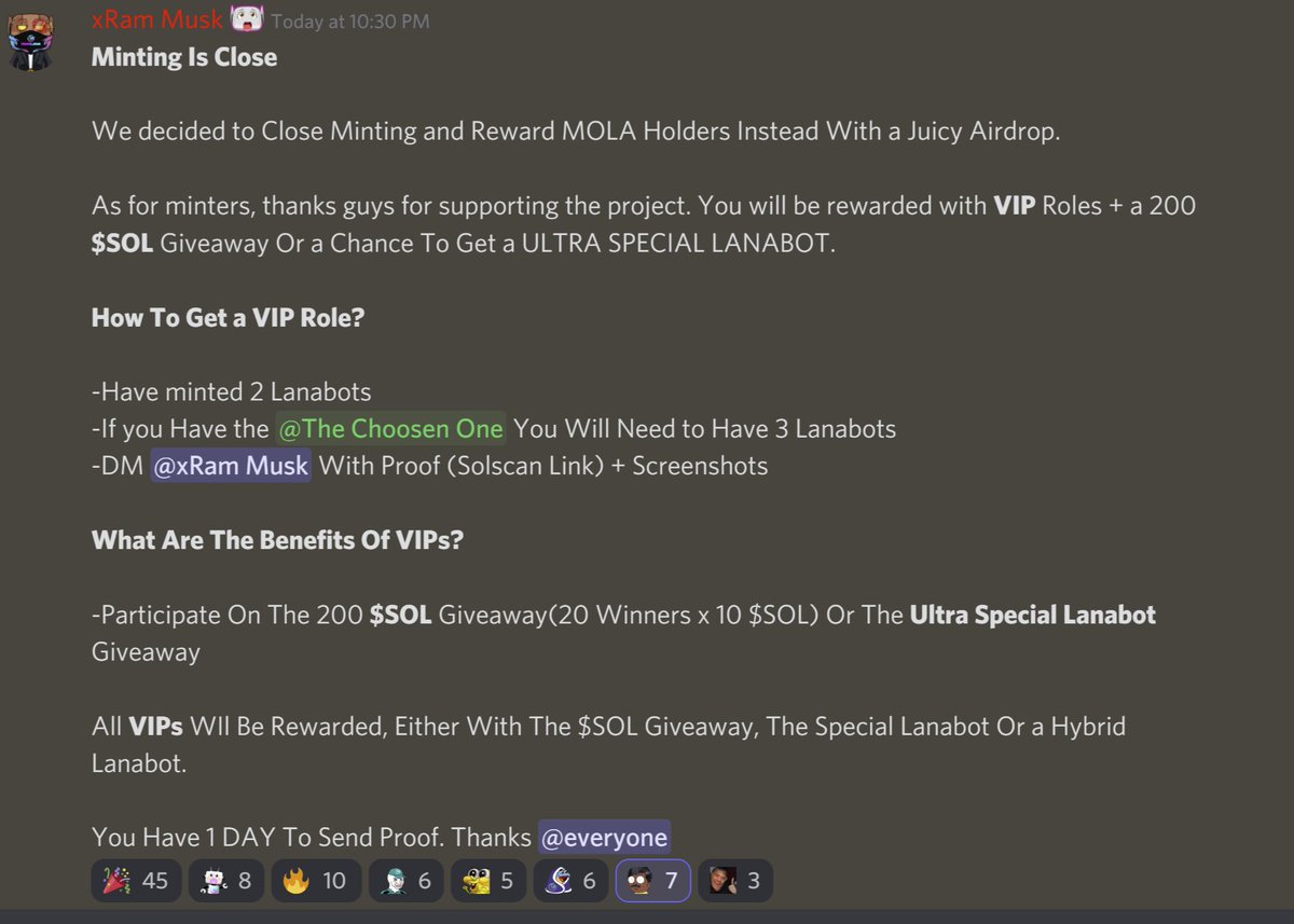 Minting Is Closed. If You Minted Multiple, Dm xRam#0006 On Discord.

Get Your VIP ROLE And Get Your Benefits. You Have 1 Day 

VIPs Will Get The Goodies