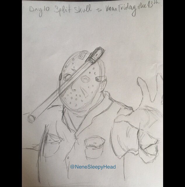 NeneSleepyHead's tweet photo. #Day10 - #SplitSkull
From sanityxvanity’s #goretober2021 prompt list I found on Pinterest
For this one I choose to use that scene from #Fridaythe13thpart3 where #JasonVoorhees get an axe through his skull #fridaythe13th #sketch #digital #horror #myart #illustration #art #draw https://t.co/ksJzWbrQ8d