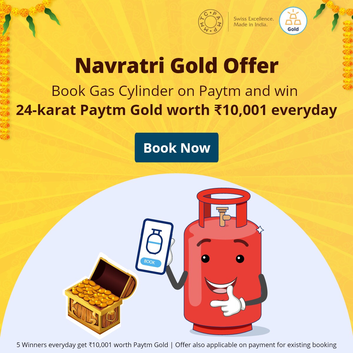 Time to win Gold!!
Book your #Bharatgas refill cylinders thru #Paytm  and win #24caratGold @BPCLimited @Paytm @BPCLPatna