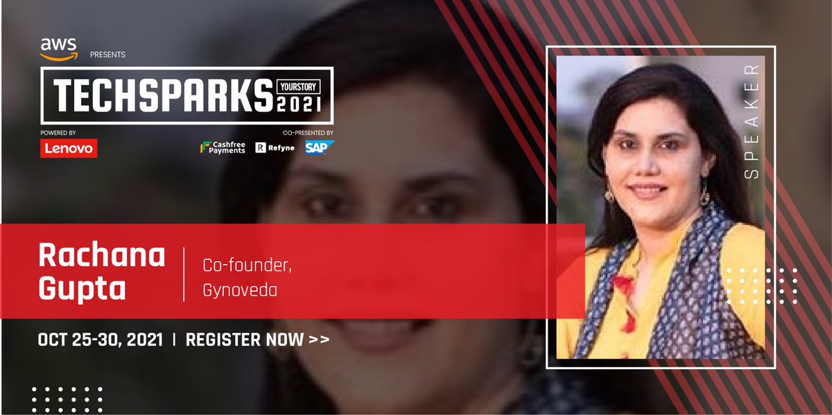 YourStoryCo's tweet photo. At #TechSparks2021, Rachana Gupta, Co-Founder, #Gynoveda will talk about the opportunities and challenges in the women’s healthcare sector, as well as how femtech startups can scale quickly.
Register now: https://t.co/EWMyhqACrw https://t.co/CrM9pqIin0