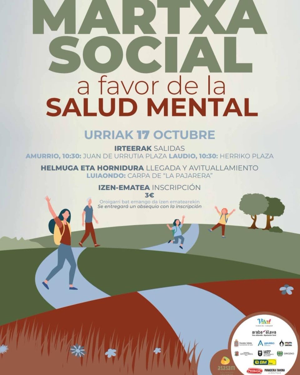 amurriohauxeda's tweet photo. 📝 Abierto plazo incripciones marcha favor Salud Mental próximo 🗓domingo 17 octubre
🎫 Los tickets se pueden adquirir en ASASAM por 3€ 👉Tres Cruces, 5-Llodio y otras localidades zona
ℹ️☎️944034690
Anímate‼️
#diamundialdelasaludmental #asasam #martxa #Amurrio #laudio
👀👇🏻 https://t.co/cW3UV9UwSq