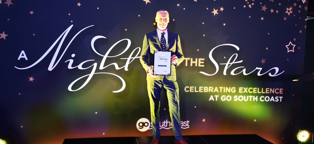 DAMORYCOACHES's tweet photo. #Congratulations to #DaveC from @DAMORYCOACHES Dorchester Depot, Dave scooped the Damory Employee of the Year Award held by @TheGoAheadGroup Go South Coast at @TheAgeasBowl #Hilton. Here he is receiving the #award. https://t.co/R9ovsPgkvc