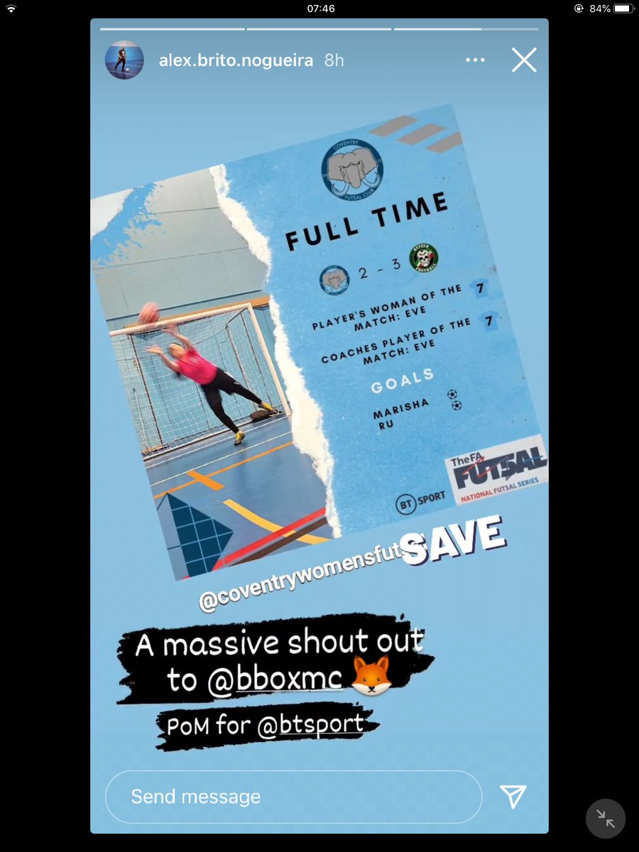 JduffyJoe's tweet photo. Brilliant experience for #CovFutsalWomen yesterday live on @btsport @FA_NFS @BirminghamFA @CoffeeSouthbank 
Lots of hard work behind the scenes by the club to make this fantastic opportunity a reality @ChrisWatkins5 #CoachAlex 
@StreetGamesMids @BBCCWRSport @CovSport @LBowles93 https://t.co/ZFI1pDU4tC