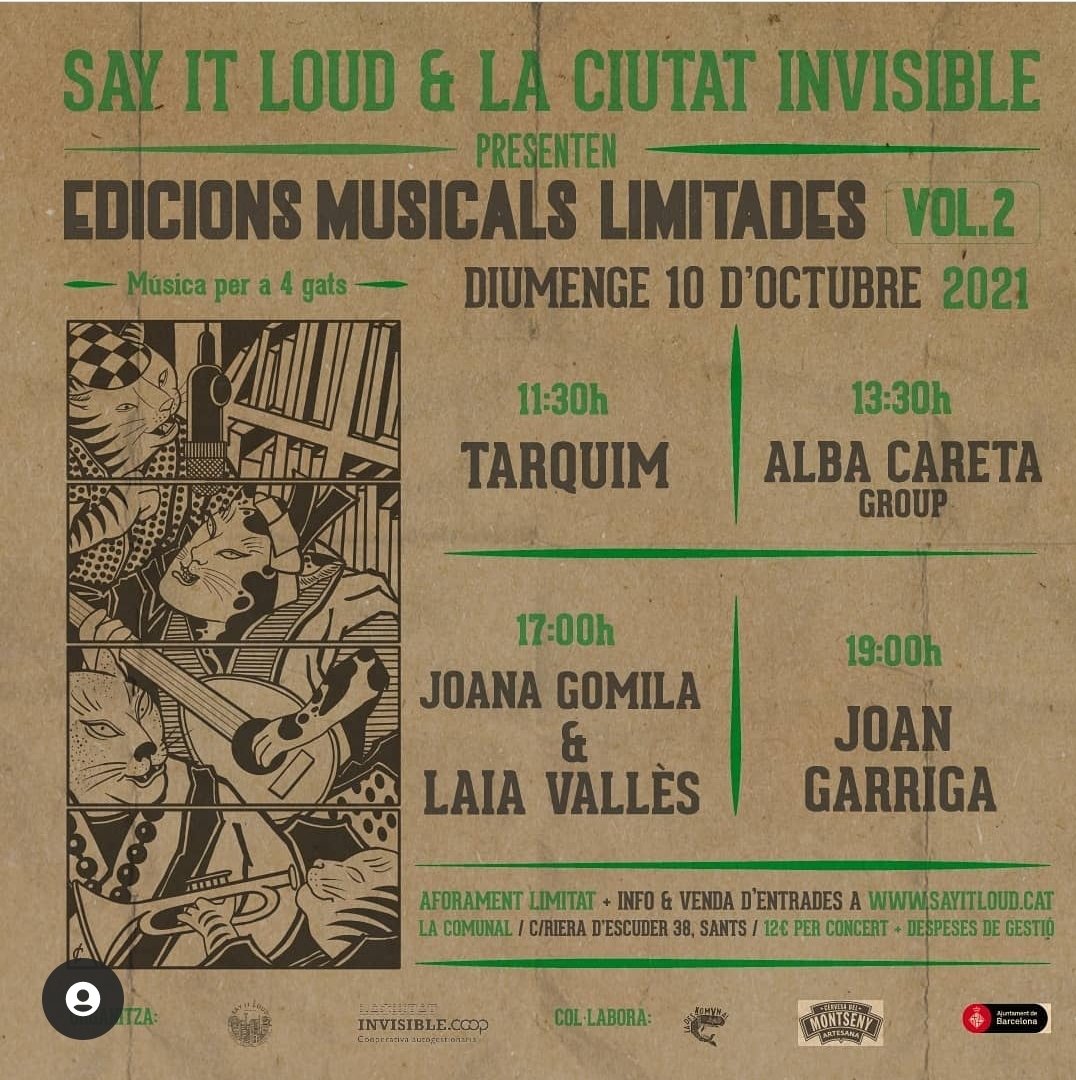 anunjimm's tweet photo. Això és avui!!! Quina il·lusió poder celebrar la 2a edició de les #EdicionsMusicalsLimitades.
Encara queda alguna entrada a la web de @SayitLoudBcn o si veniu directament a @ciutatinvisible
Som-hi!!! #intercoop❤ #musica #llibres #tinydesk https://t.co/UbHggx41vw