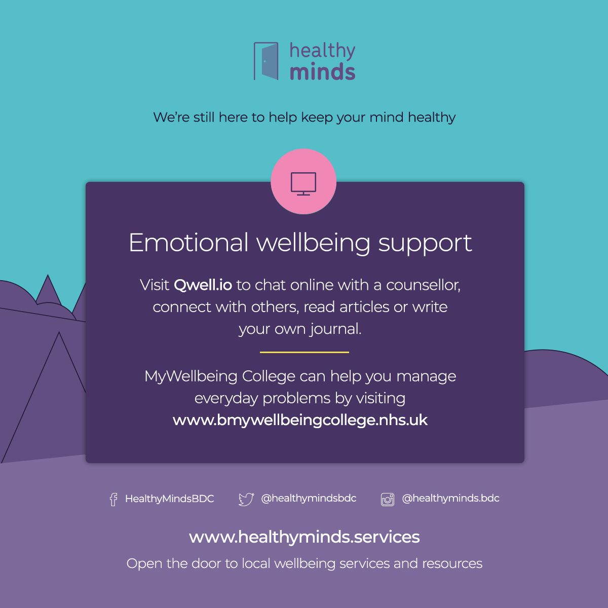 healthymindsbdc's tweet photo. Today is #WMHD2021. We all deserve good mental health + wellbeing. If you'd like to support the fight for #EqualityForMentalHealth today, you can share these vital resources, available for everyone in Bradford and Craven. You might just reach someone who needs to see these today. https://t.co/SK4dx4sp5A