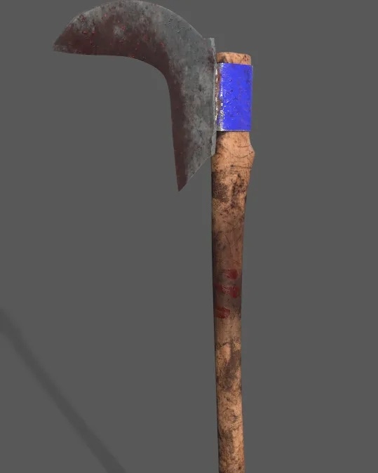 tomaK_wet's tweet photo. New #gameasset #weapon for killed #zombies #horrorgame #3DModel #billhook #axe #indiegame #gamedev #IndieGameDev #Substance3DPainter #Blender3D #zbrush #3dmodeling #screenshotsaturday #art #gamemaker #gamecreator #videogames https://t.co/EpxbodHHUQ