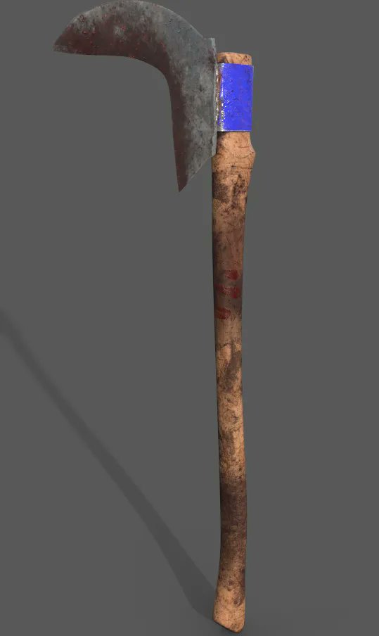 tomaK_wet's tweet photo. New #gameasset #weapon for killed #zombies #horrorgame #3DModel #billhook #axe #indiegame #gamedev #IndieGameDev #Substance3DPainter #Blender3D #zbrush #3dmodeling #screenshotsaturday #art #gamemaker #gamecreator #videogames https://t.co/EpxbodHHUQ