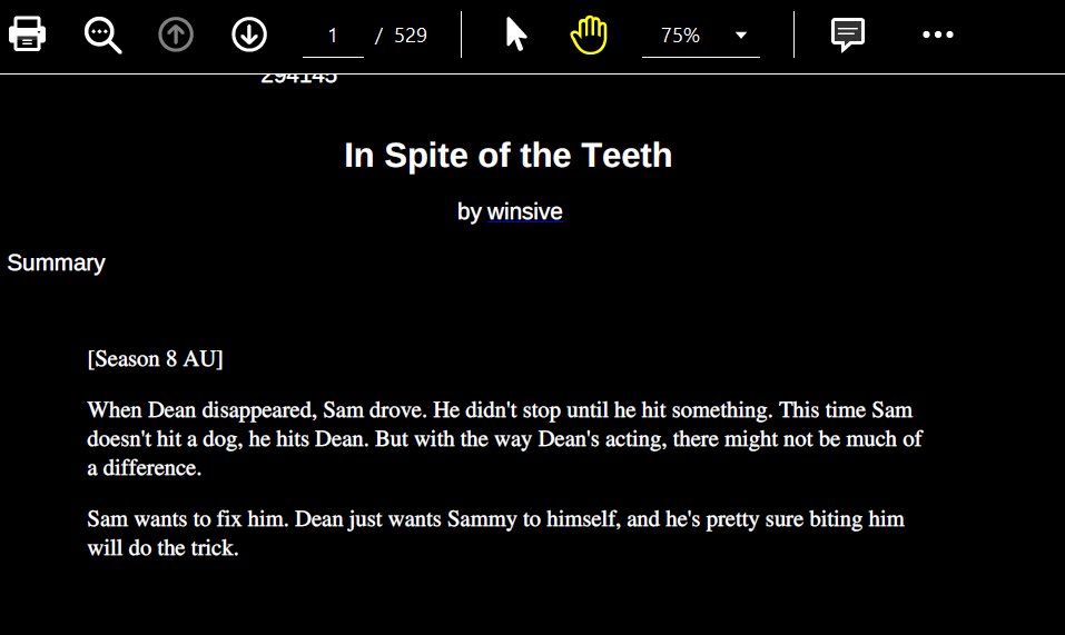 Jessie_Cristo's tweet photo. #ficrec #fanficlife #fanfiction #Supernatural #wincest
What y'all reading?
I'm reading an awesome fic from an author I've just discovered. Well-written, engaging and hot!
https://t.co/qBM120a7dT https://t.co/CsB67dQLPv