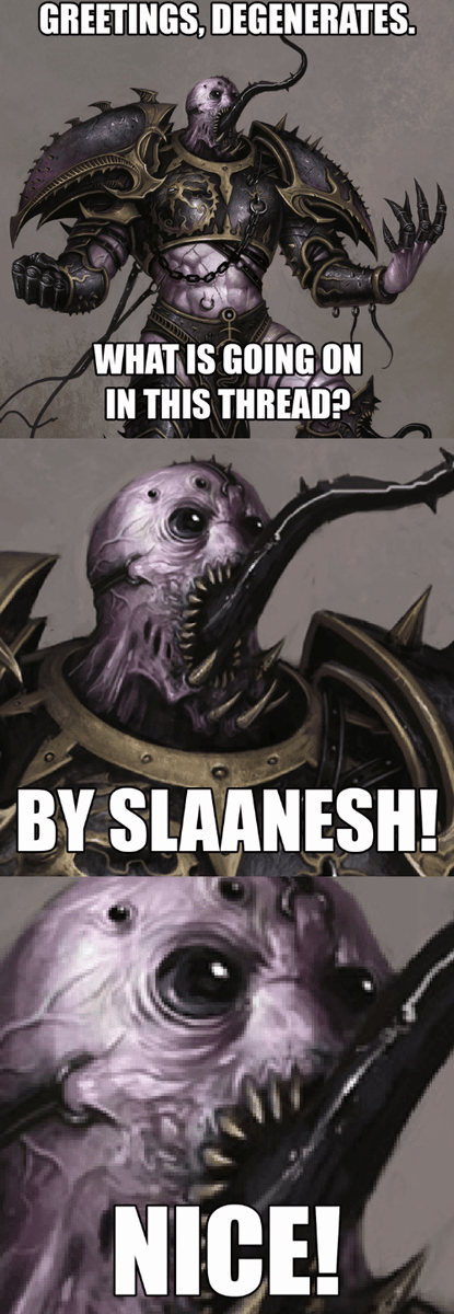 doesmusicyt's tweet photo. @DuskDawnGirl I just want to remind y'all heretics that from an Eldar's point of view, coupling with a human - even a primarch - is an act of bestiality. https://t.co/XtV6gDL6Kl