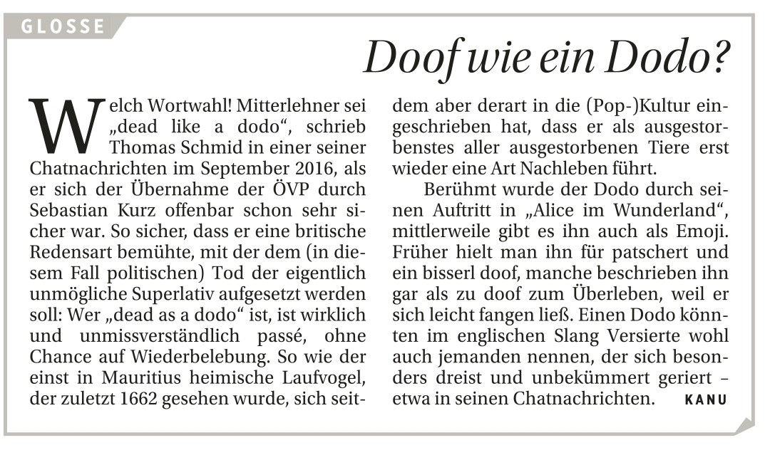Im Deutschen kann man mausetot sein, im Englischen "dead as a dodo", was noch viel toter ist.