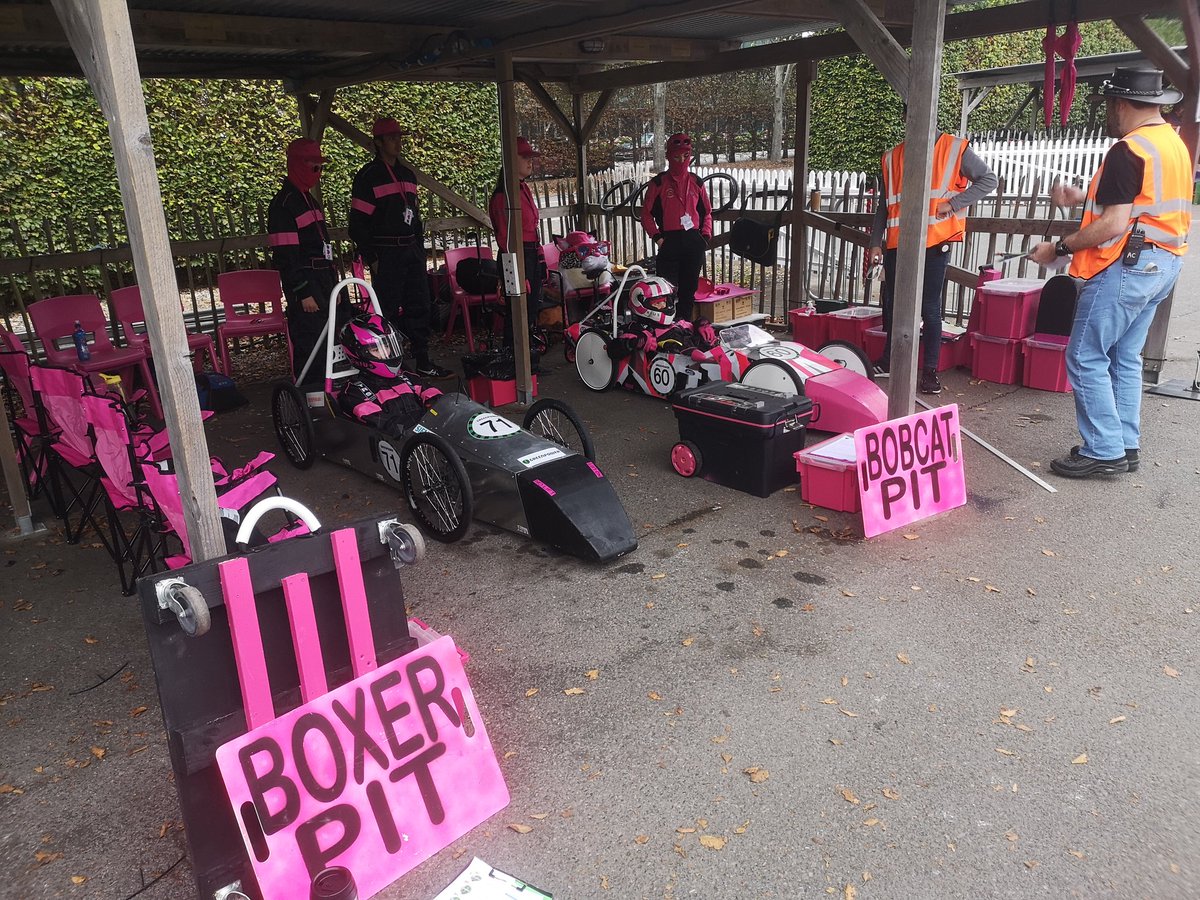 AcademyBourne's tweet photo. Scrutineers checking EVERYTHING is OK with the Bobcat and the Boxer https://t.co/awlKmCMMLa