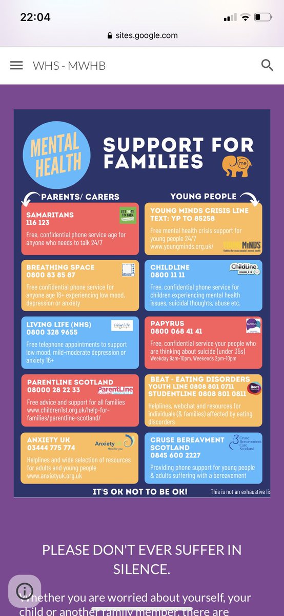 Wallace High School, Mental Health & Wellbeing tweet media