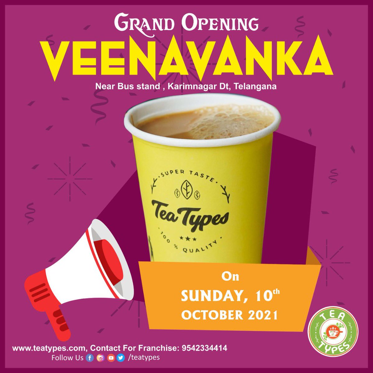 teatypes's tweet image. Grand opening @ veenavanka. #teatypes #teatypesfranchise #modernteaoutlet