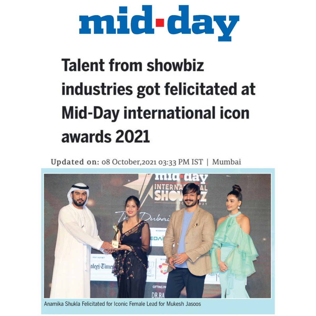 anamika022's tweet photo. Thank you @mid_day @HumaraMovie @DisneyPlusHS @dsouza_heena @digantkvyas #preetyali and entire Mukesh Jasoos team
Thank you @vivekoberoi @ShahDaisy25 @MediaAltair #mukeshjasoos #midday #international #BestActress #Awards #bollywood #humaramovie #disneyplushotstar #anamikashukla https://t.co/DGXP9qkmdh