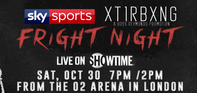 ShowtimeROBLOX's tweet photo. FRIGHT NIGHT | LIVE FROM THE O2

SHOWTIME: FRIGHT NIGHT is LIVE this Saturday, from the O2 Arena in London, UK!

Featuring the Main Event: @xThe1Reymundo vs. @suspectfrmlz for the WBA, WBO, WRBA LHW Titles!

@ShowtimeROBLOX | #ItsShowtime https://t.co/n0BZyFeWZ2