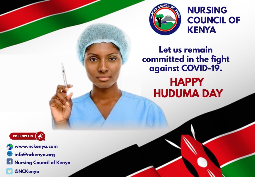 Let us remain committed in the fight against COVID-19 🦠

Happy Huduma Day 🇰🇪

@StateHouseKenya @MOH_Kenya @KenyaHealthPOA @nnakenya @Kenya_PNA @Kenyamidwives @NursesMidwife @KmpdcOfficial  @KNH_hospital @MTRHofficial @NACC_Kenya 

#HudumaDay #HudumaDay2021 #KomeshaCorona