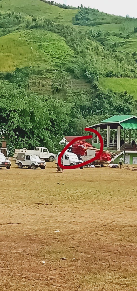 KapthangHaokip's tweet photo. Preparation for "Go to Hills 2.0" at Thomas Ground, kangpokpi is under way. Surprisingly, the vehicles bringing the construction materials are decorated with a BJP Flag.(more like a party function than Govt. programme)
#GotoHills.
#Manipur
@INCManipur @BJP4Manipur https://t.co/xSlBjDOXyK