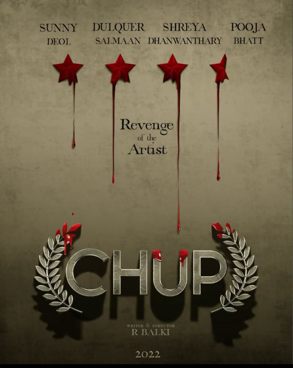 shalinisengar23's tweet photo. First look poster of #ChupRevengeOfTheArtist . *ing #SunnyDeol #DulquerSalmaan #PoojaBhatt in prominent roles. Releasing 2022. #Chup Is directed by #RBalk

@iamsunnydeol @dulQuer @shreya_dhan13 @PoojaB1972 @SrBachchan @shreya_dhan13 
@sowika71 @RajaSen @HimeshMankad
#Paaji https://t.co/ypNxDQMrs5