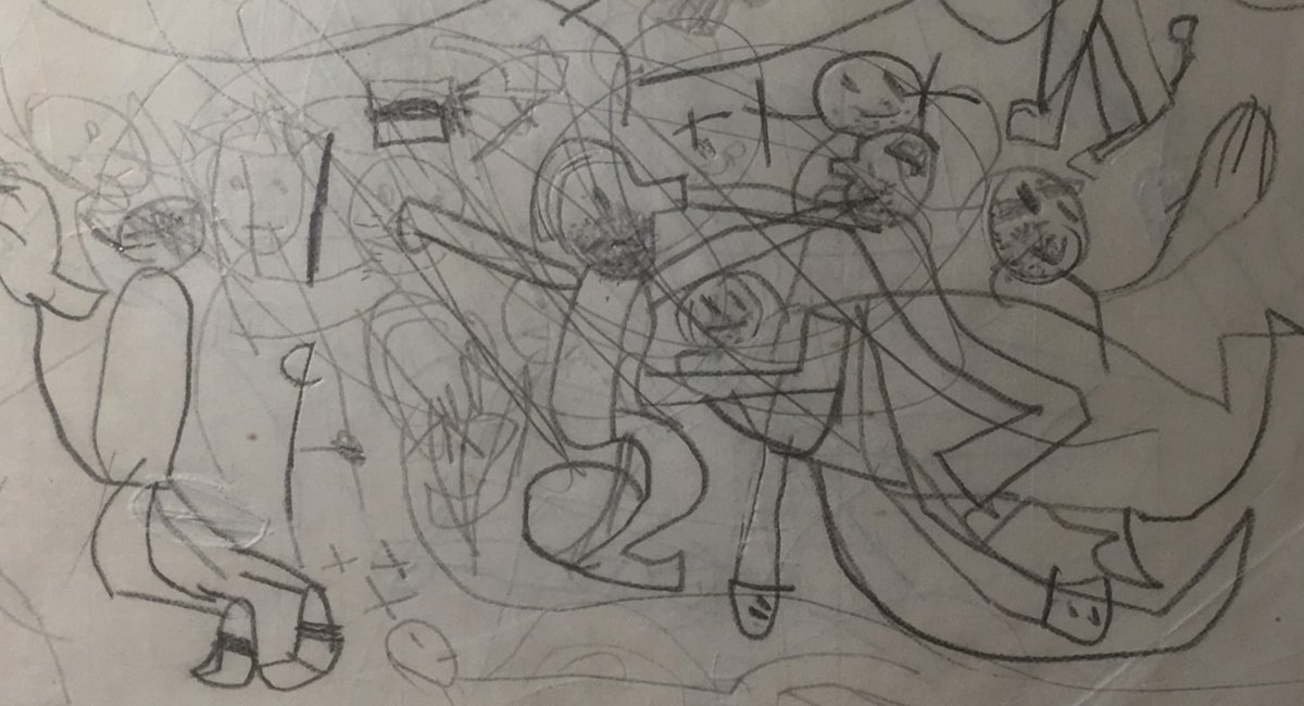 Aleksis Kivi. Seitsemän veljestä. Veljekset tappelussa Toukolan poikien kanssa. Piirrokseni lapsena.