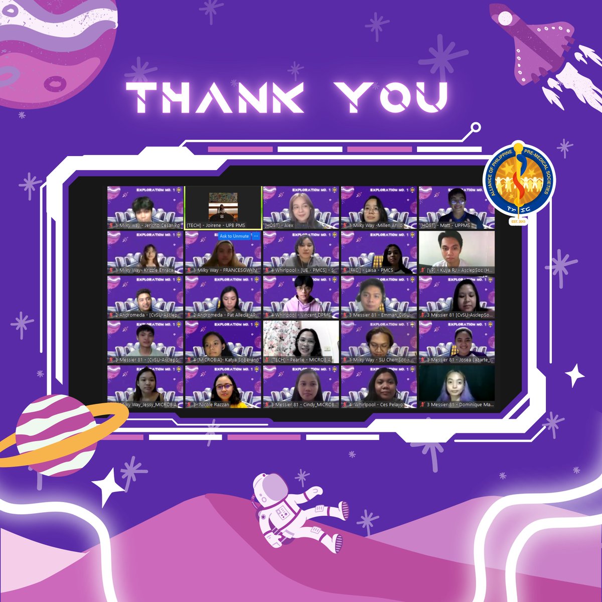 appsoc_official's tweet photo. P.S. That is only the first of many events APPSoc has in store for you.
P.P.S. Another mission will be up soon, so stay tuned!
To the moon and beyond, our deepest thank you again, future doctors! ππ€
#APPSocWelcomeParty
#ExplorationNumber1
#ReadyForBlastOff https://t.co/fFLX2zKKda