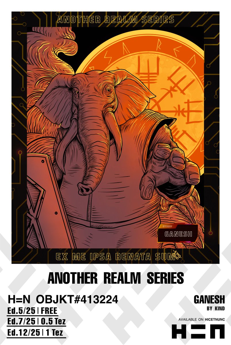 Febbyjimmy's tweet photo. 5 EDITION FOR FREE!
Hello #nftcollectors I just minted new collection #NFT 🔥
"ANOTHER REALM SERIES"
-GANESH-
.
H=N OBJKT#413224
https://t.co/5wdyLwzJRE
.
 @AliansiSeniNFT @idnft @IndoArtNowNFT
#NFT #NFTs #NFTCommunity #NFTArts #hicetnunc #OBJKT https://t.co/ieFoebHSlz