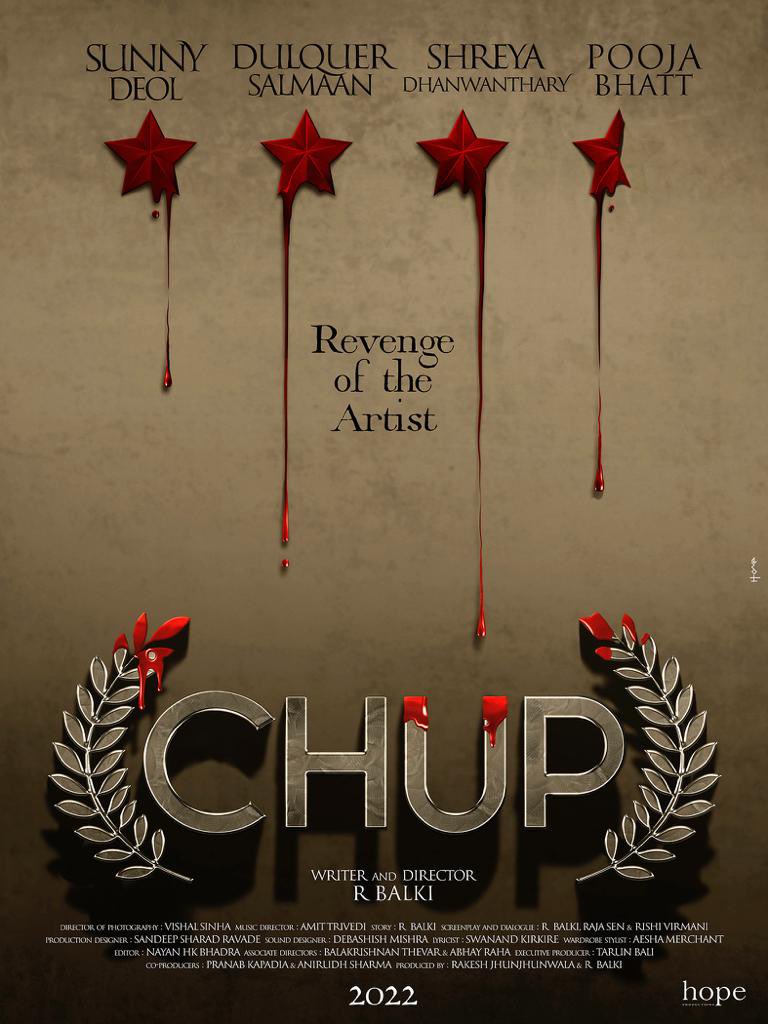 DulquerSalmanFC's tweet photo. Here is the Official Title Of @dulQuer's 3rd Hindi Film " #Chup "

#ChupRevengeOfTheArtist

#DulquerSalmaan 🔥🔥🔥 https://t.co/OKZkggw0fG