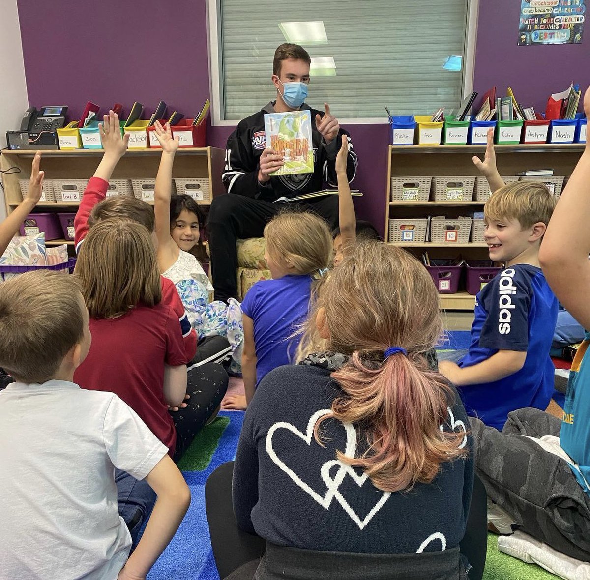 The best days aren’t always on the ice. Spencer Bell &amp; William Dyke got to spend time reading to kids in our new home town, earlier this week. 📚 🐾
