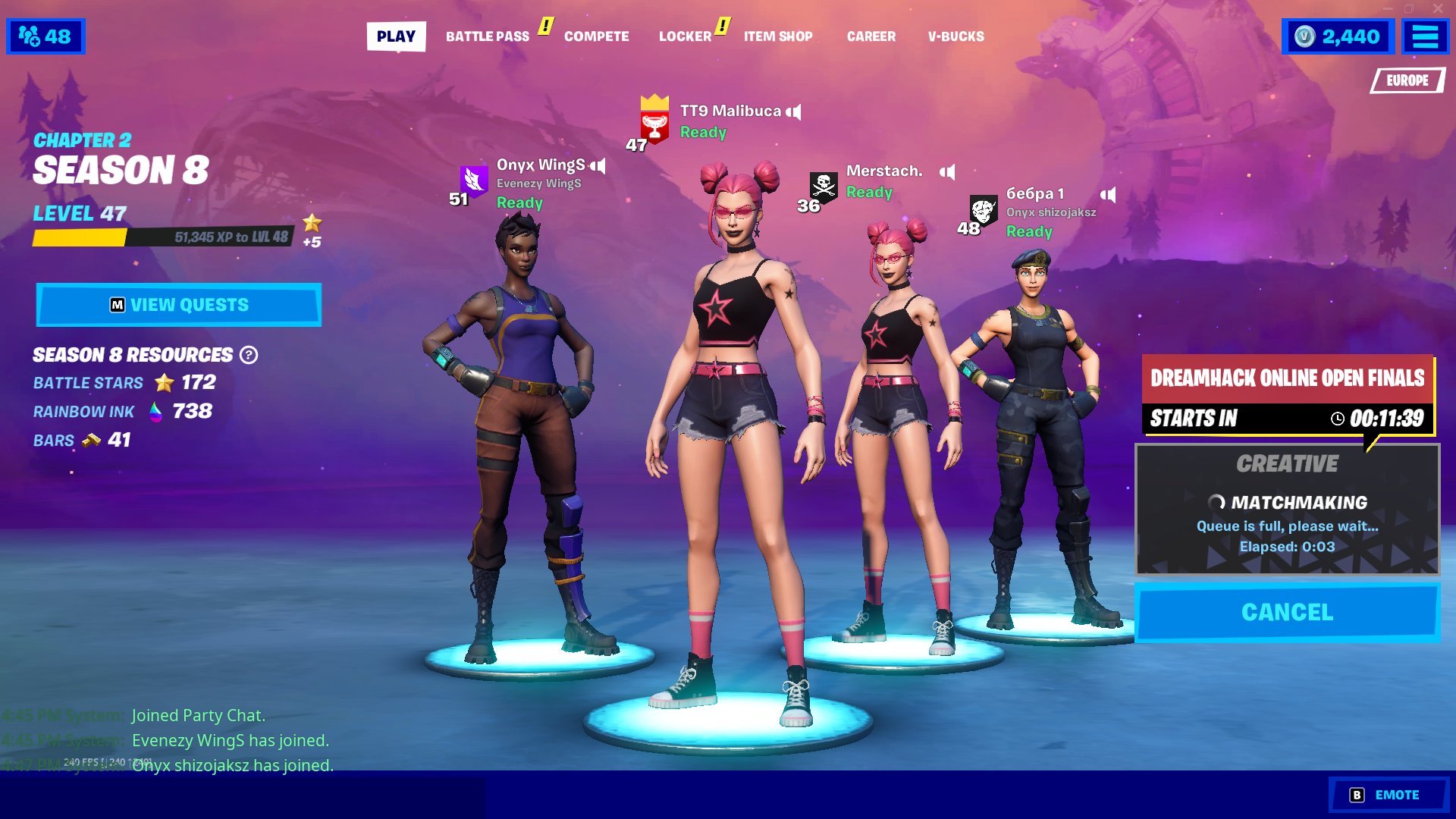 Tt9 Malibuca Dreamhack Finalists Warmup T Co Eljts4fsas Twitter