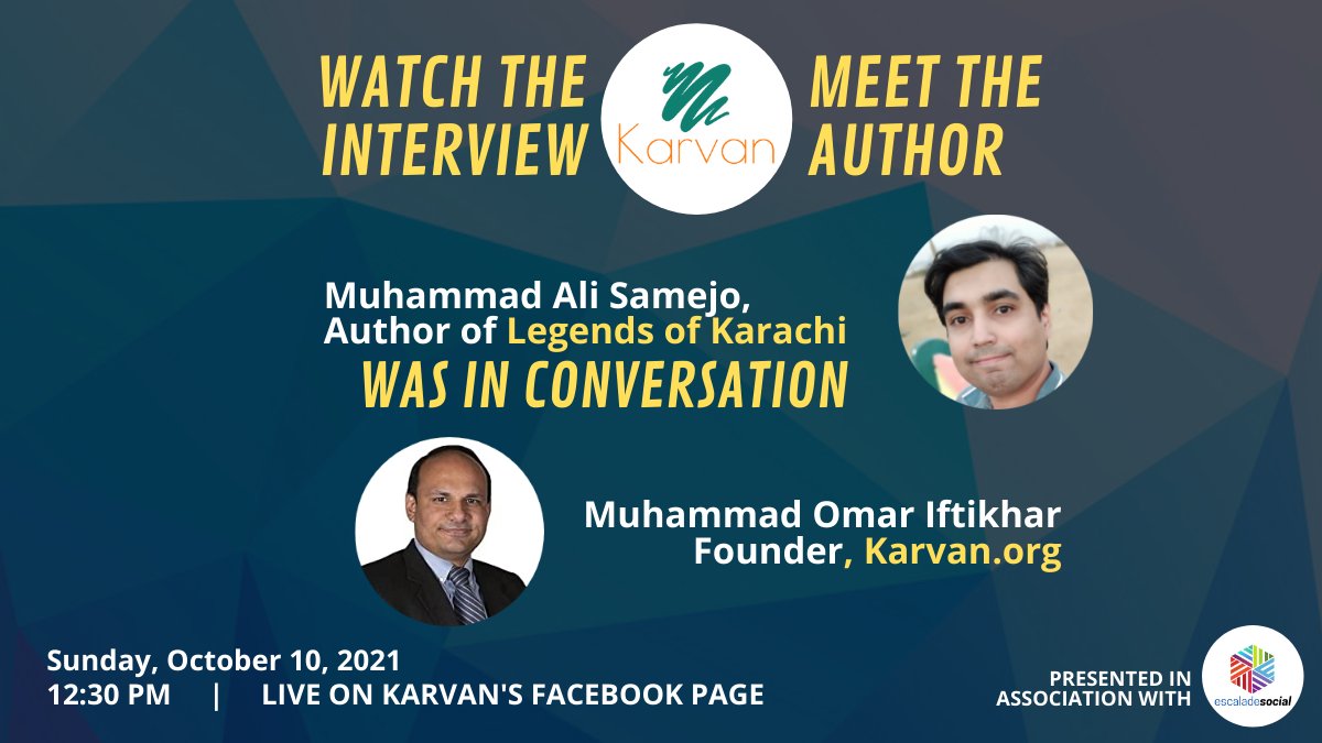 wearekarvan's tweet photo. Watch the recording of this session here: 
https://t.co/1hcs6qC7II
@masamejo17 Muhammad Ali Samejo's book, Legends of Karachi is available at @LibertyBooks_ 
Publisher: Liberty Publishing 
#book #novel #stories #karachi #life #society #author https://t.co/dYAvkRqIhE