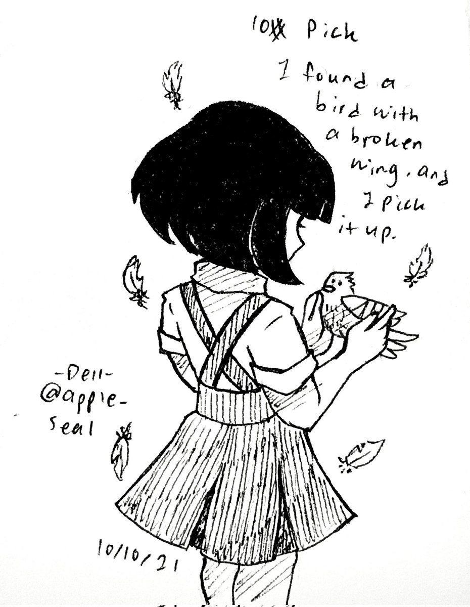 seal_apple's tweet photo. Inktober 9# and 10#: Pressure and Pick.
Catching up Inktober here.
#inktober2021 #originalcharacter #doodle #pressure #dollhands #pick #birdwithbrokenwing https://t.co/JkQA7dL4fT