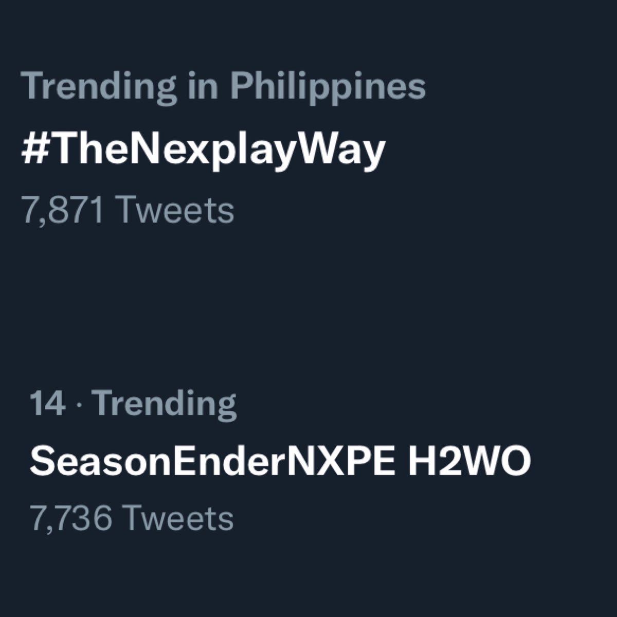 H2WO_SQUAD's tweet photo. Thank you fam for tweeting with us for this last and final ride this regular season even though we didn’t meet our goal still we are very thankful for always joining with us ☺️🤍 Again, congratulations NXPE and H2WO we’re all so proud of you!

SeasonEnderNXPE H2WO
#TheNexplayWay https://t.co/ZIw6Y2Vpg5