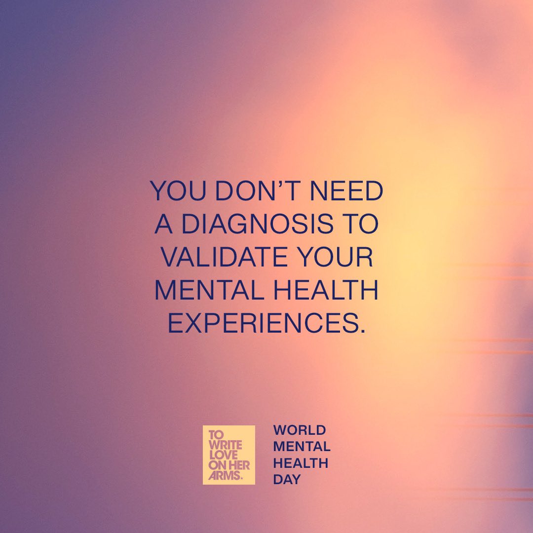 TWLOHA's tweet photo. For #WorldMentalHealthDay, we want to remind you of three simple but effective resources available to you. Download our free daily-use self-care app, The Hopeful, to track your mood, reflect through journal prompts, &amp; more: https://t.co/Gse0k20YIX. https://t.co/4VDSN50Ld7