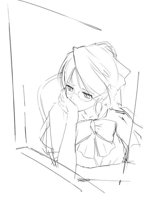 ラフだけど可愛く描けてる気はする。正直読解力ゼロ人間だからイメージ通りかどうかはちょっと分からない。ごめんなさい 