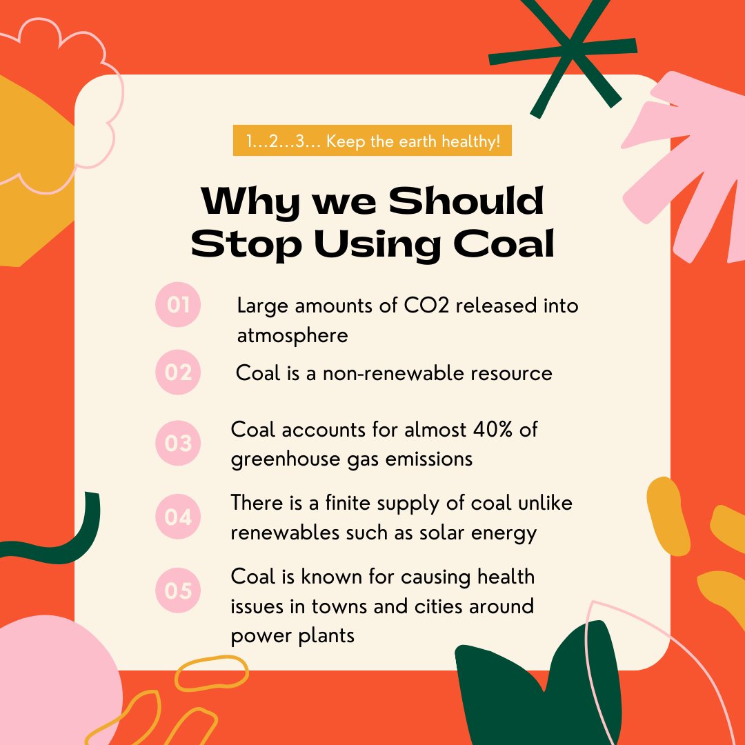 overcomsumption's tweet photo. Coal accounts for almost 50% of Australia's electricity generation (2017), despite being a huge industry in Australia, our coal mines are slowly running dry. Here are some reasons why we should make the switch to renewable energy sources! https://t.co/dtlhxzLka3