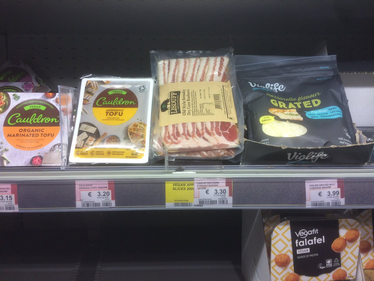 LiverpoolBird's tweet photo. @SuperValuIRL Your staff in Tralee and your other stores need educating. The amount of bacon and white pudding in your vegan &amp; vegetarian chiller is an absolute disgrace. You’re way behind other supermarkets with your vegan/vegetarian selections as it is! https://t.co/sOOVBcyKnN