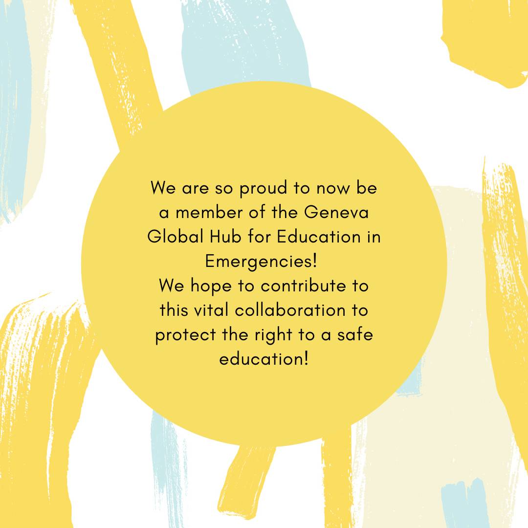 A safe education is vital to a child's wellbeing. That is why we are so proud to now be a member of the Geneva Global Hub for Education in Emergencies! #GenevaGlobalHubforEducationinEmergencies #Education #Teamwork