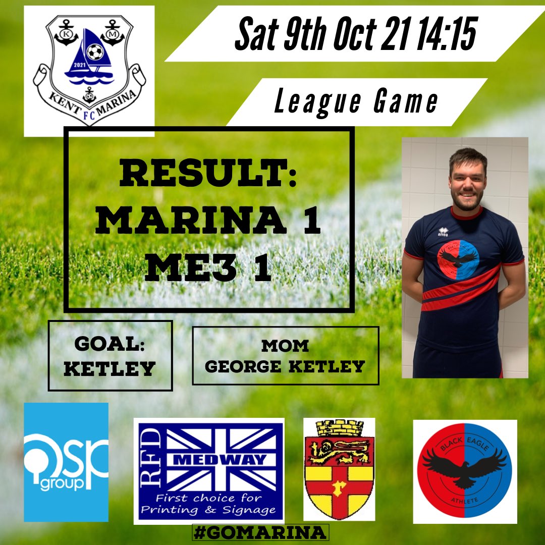 A hard fought point today against tough opposition. Next we have title favourites @rainhamkenilworth 

<a href="/george/">George</a>.ketley with the goal and MoM performance. Could have been anyone today but the captain shaded it. #rock #gomarina