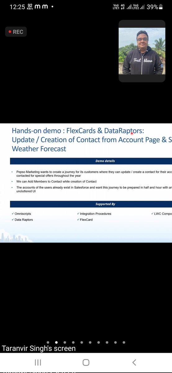 AshishY96196755's tweet photo. #LSIIC
#MegaLearningSIS
#IndianOhana Hands on demo Flexcards and DataRaptors @sfdgblr along with @pravsingh1987 and
@iamtaran42 #SFDGBLR with @iKishorebt @irahulgupta7 and @pravsingh1987 2 days of purely learning session and Today's weather forecast demo session are awesome. https://t.co/tlQve67lPv